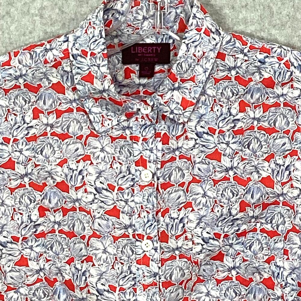 J Crew x Liberty Art Fabric Size 0 Matilda Tulip Floral Print Popover Blouse - Picture 4 of 16